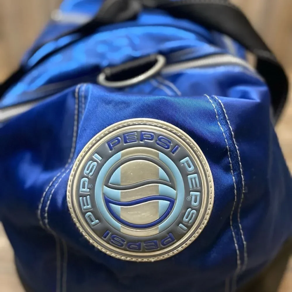 Vintage 90s Pepsi Co Next Generation Large Duffle Bag Carry On Gym Bag Blue
